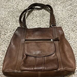 Fossil Brown Leather Tote Bag